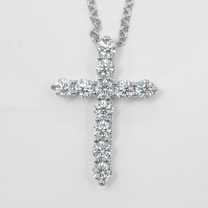 Tiffany & Co. Cross Pendant Platinum and Diamonds, SILVER, PLATINUM, Pendant & Charms