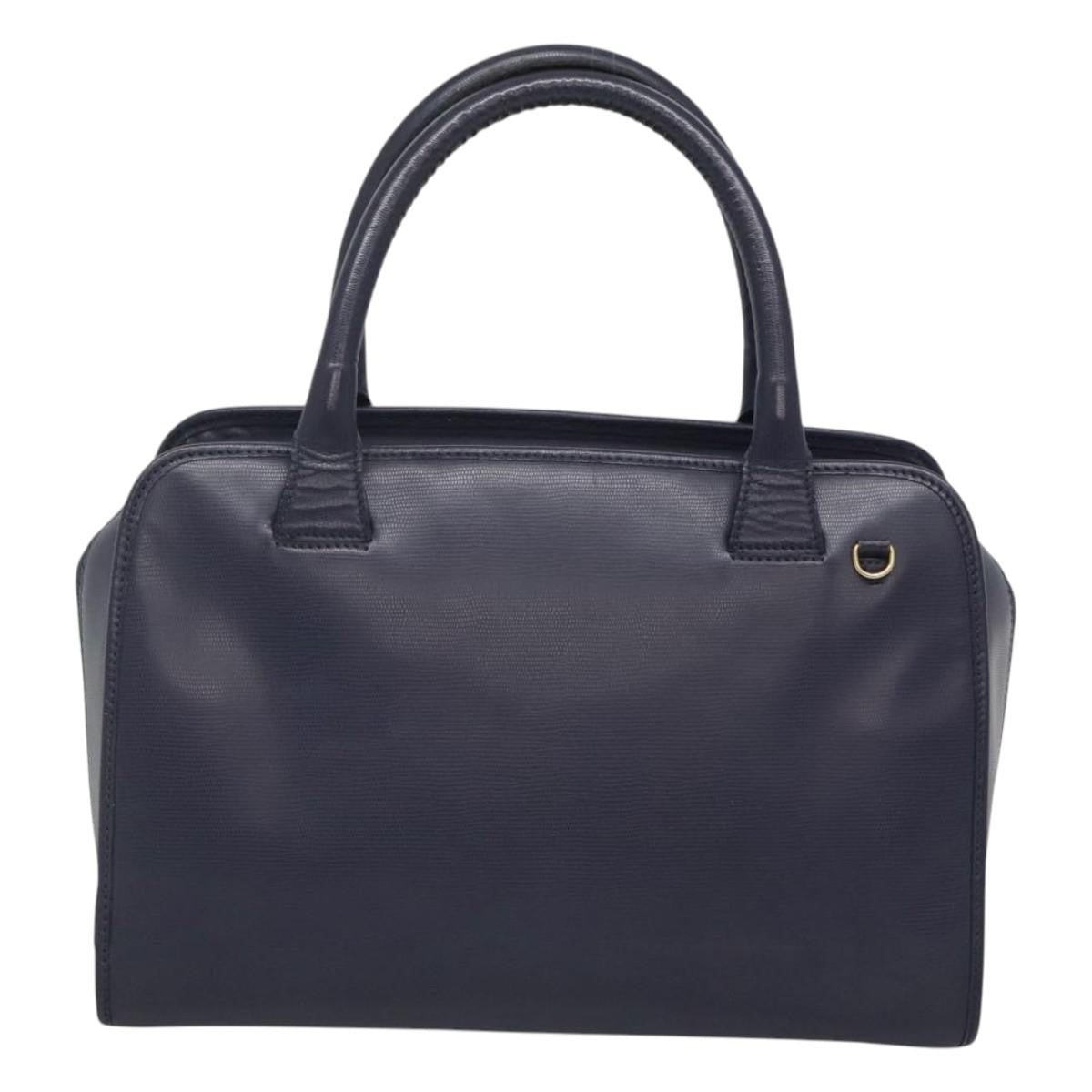 Celine Circle Logo Handbag Leather, BLUE, LEATHER, Handbag