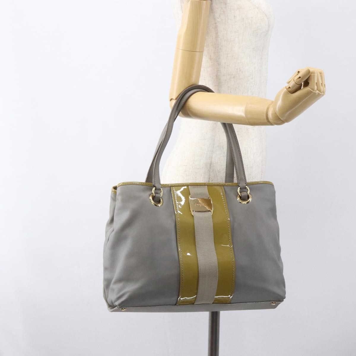 Salvatore Ferragamo Vala tote Leather, GRAY, LEATHER, Tote bag