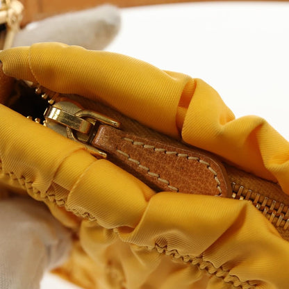Prada Pochette Tessuto Gaufre, YELLOW, NYLON, Clutche & pouche