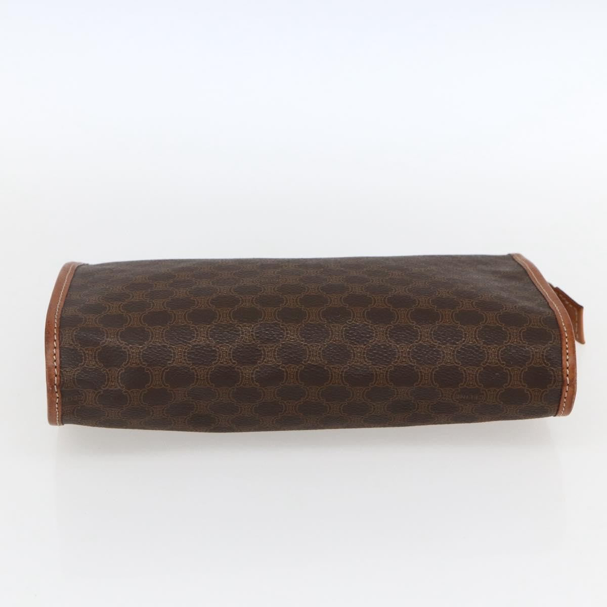 Celine Macadam Pochette Canvas and Leather, BROWN, CANVAS, Clutche & pouche