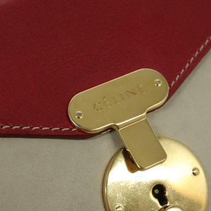 Celine Shoulder Bag Leather, RED, LEATHER, Shoulder bag