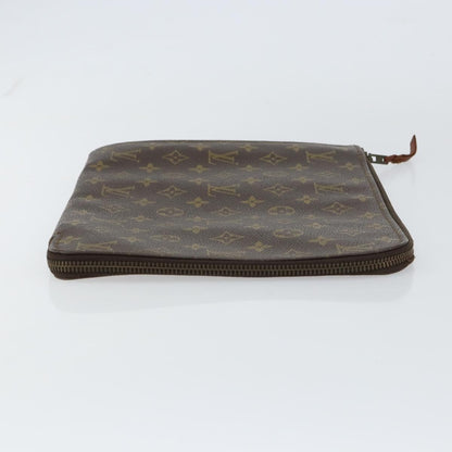 Louis Vuitton Poche Documents Monogram Canvas, BROWN, CANVAS, Clutche & pouche