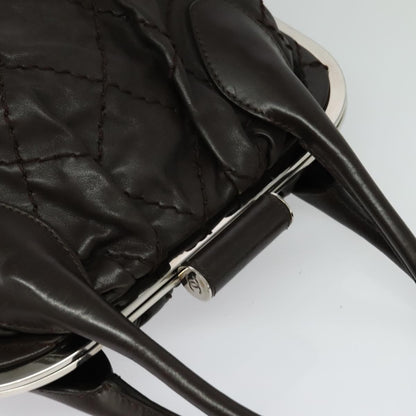 Chanel Expandable Zip Around Frame Bag Quilted Leather, BROWN, LEATHER, Handbag