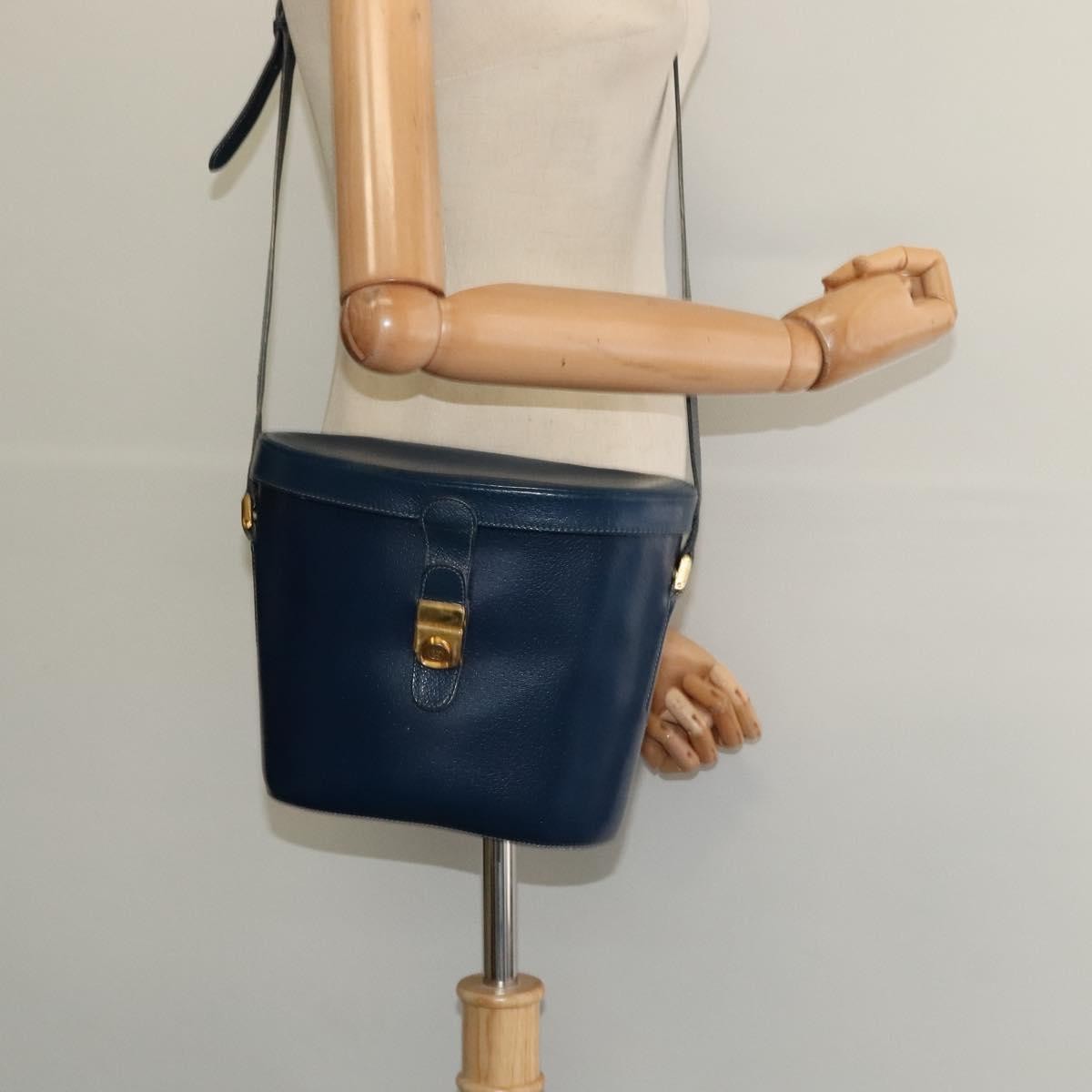 Gucci Vintage Shoulder Bag Leather, BLUE, LEATHER, Shoulder bag