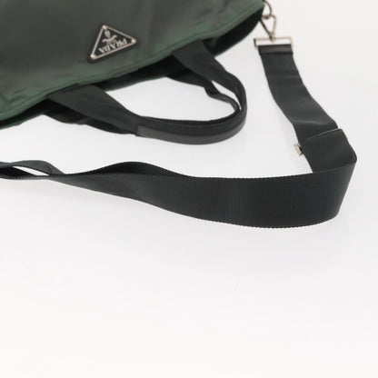 Prada Vela Convertible Tote Tessuto, Khaki, Nylon, Tote Bag