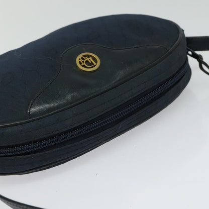 Christian Dior Vintage Honeycomb Shoulder Bag Canvas, NAVY, CANVAS, Shoulder bag