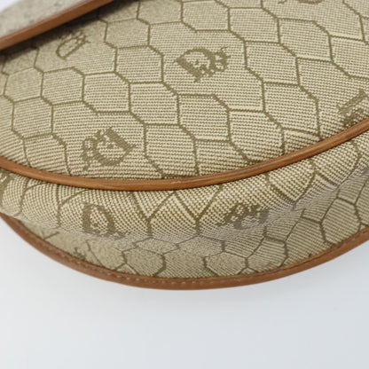 Christian Dior Vintage Honeycomb Shoulder Bag Canvas and Leather, BEIGE, CANVAS, Shoulder bag