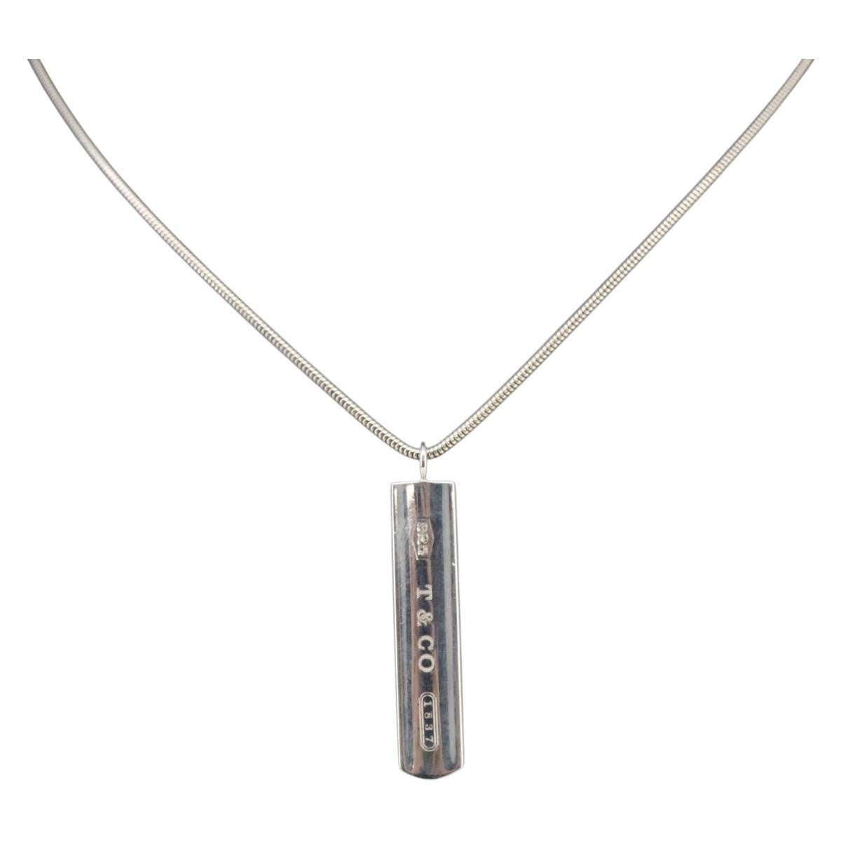 Tiffany & Co. Bar 1837 Pendant necklace Silver 925, SILVER, SILVER, Necklace