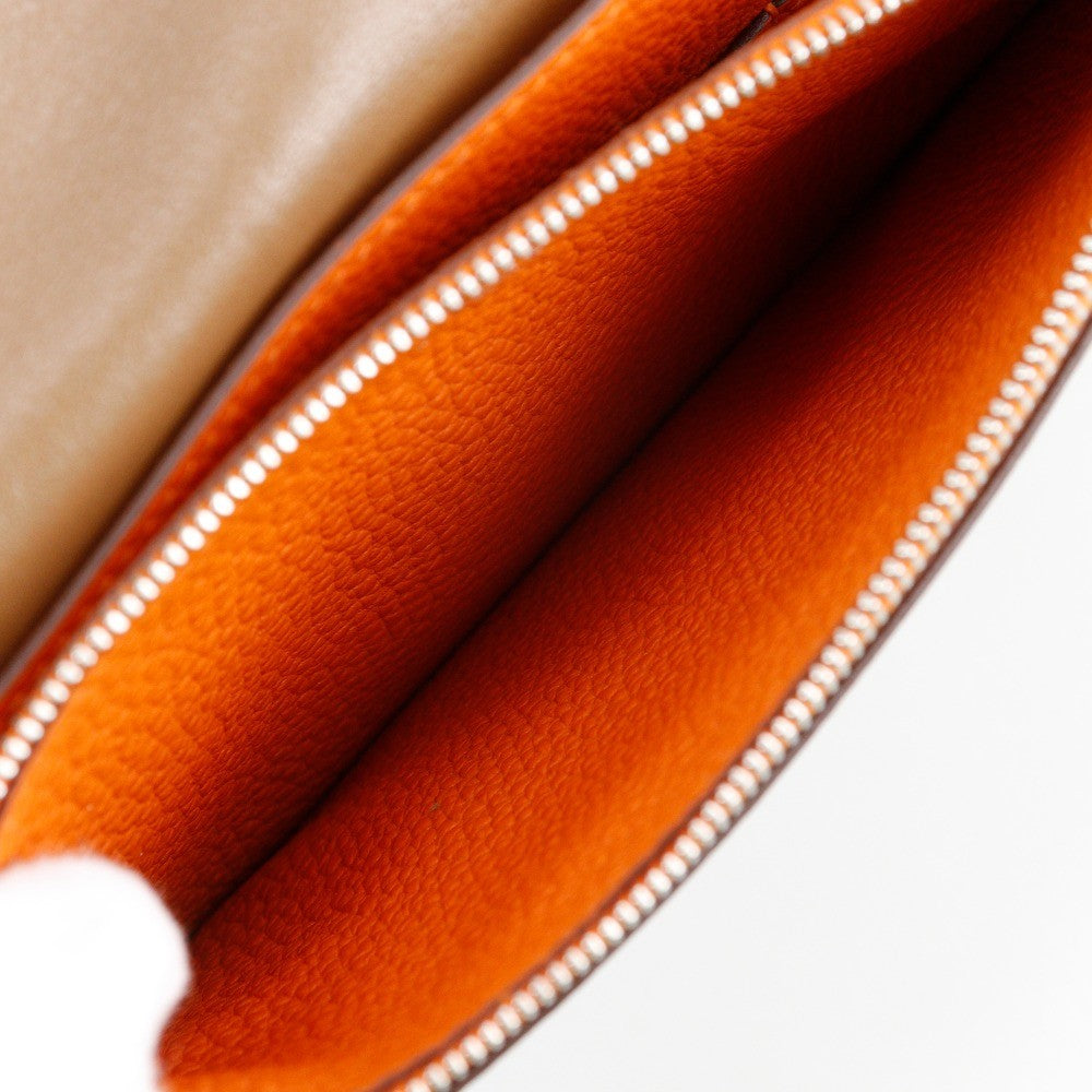 Hermes Dogon Duo Combined Wallet Leather, BROWN, LEATHER, Wallets