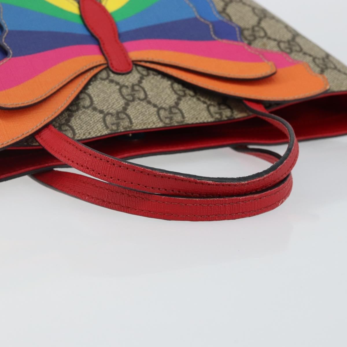 Gucci Children's tote with rainbow butterfly Canvas, BEIGE, PVC, Tote bag