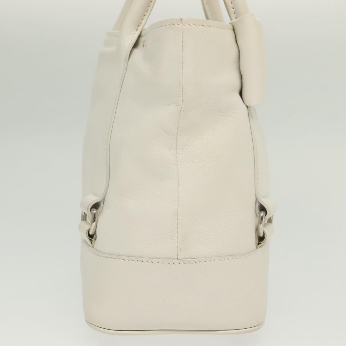 Salvatore Ferragamo Vala Leather, WHITE, LEATHER, Handbag