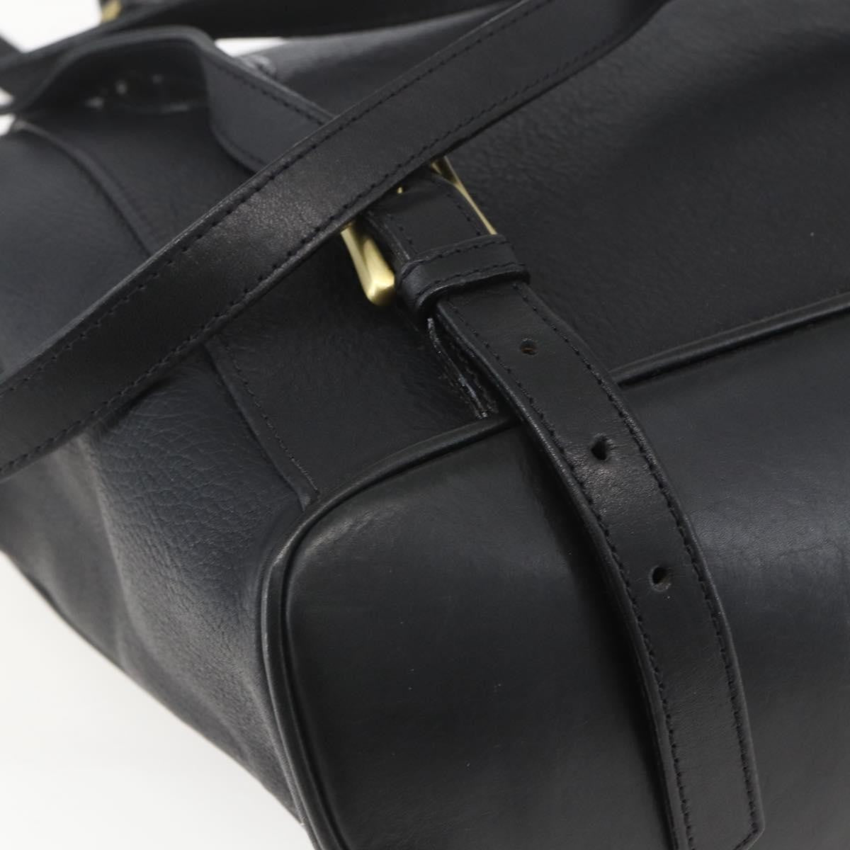 Bally Vintage Backpack Leather, Black, Leather, Backpack