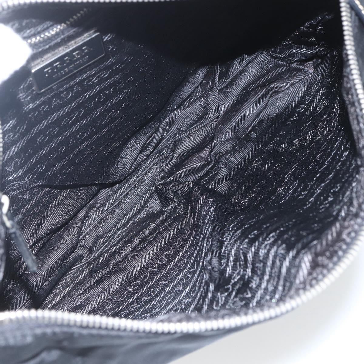 Prada Belted Shoulder Bag Tessuto with Leather, BLACK, NYLON, Shoulder bag