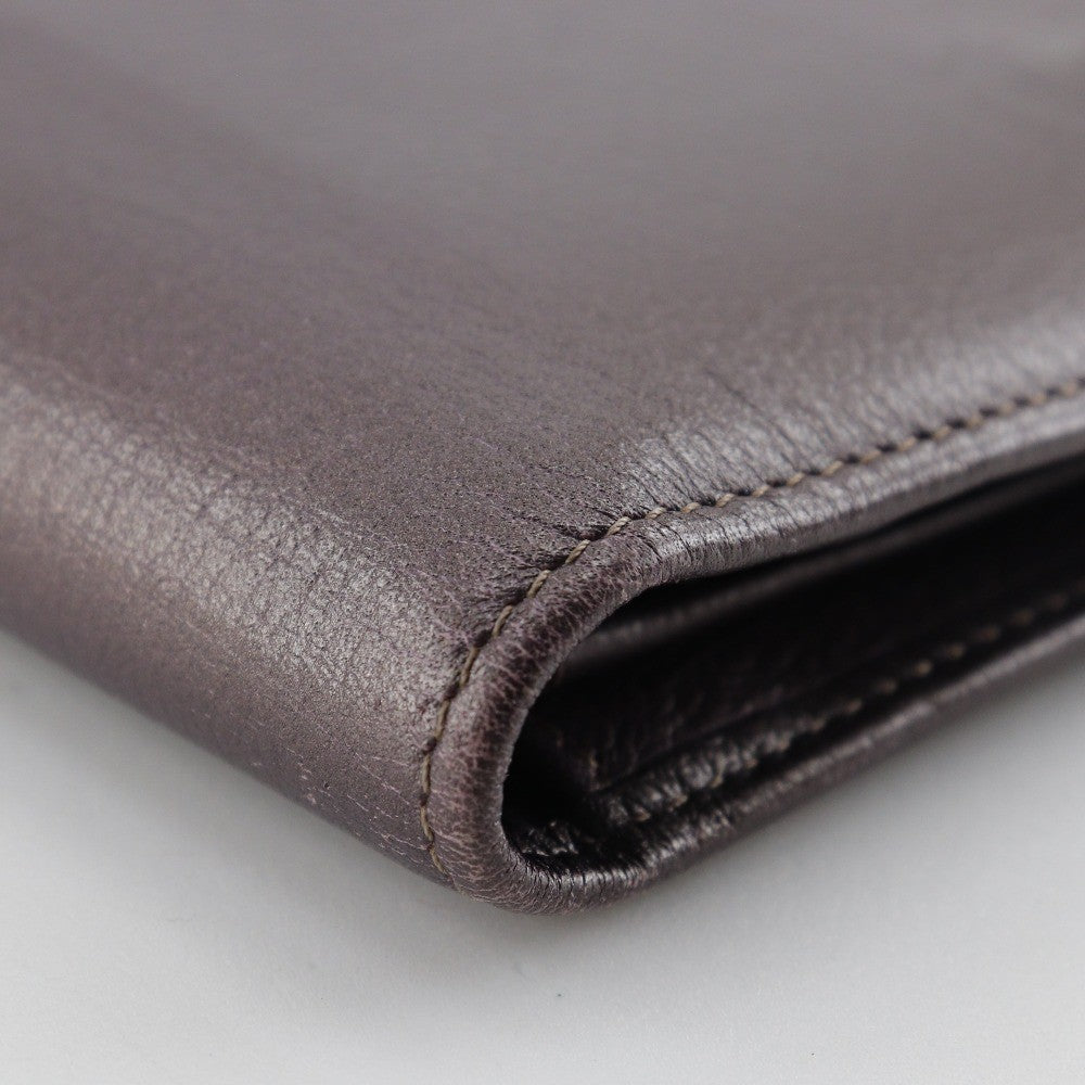 Chanel Camellia Bifold Card Case Leather, PURPLE, LEATHER, Wallets