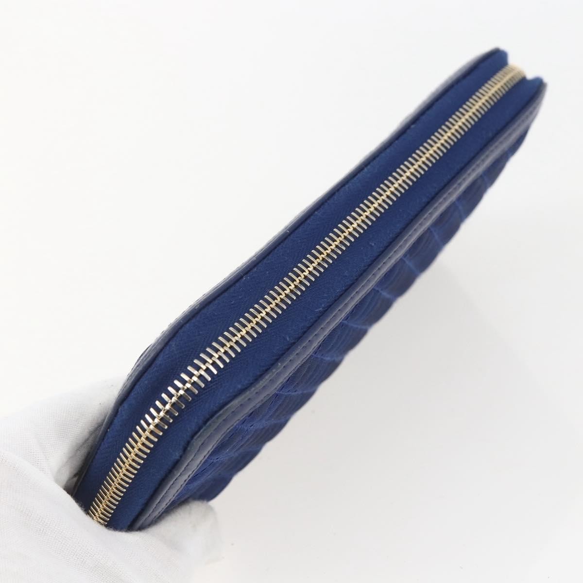 Prada Zip Around Organizer Wallet Saffiano Leather with Applique, BLUE, LEATHER, Wallets