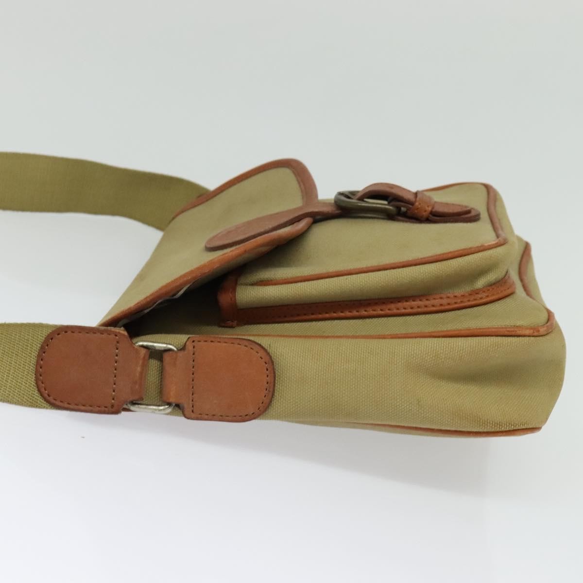 Burberry Front Pocket Messenger Bag Canvas, BEIGE, CANVAS, Shoulder bag