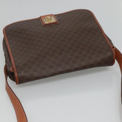Celine Vintage Macadam Shoulder Bag Canvas and Leather, BROWN, CANVAS, Shoulder bag