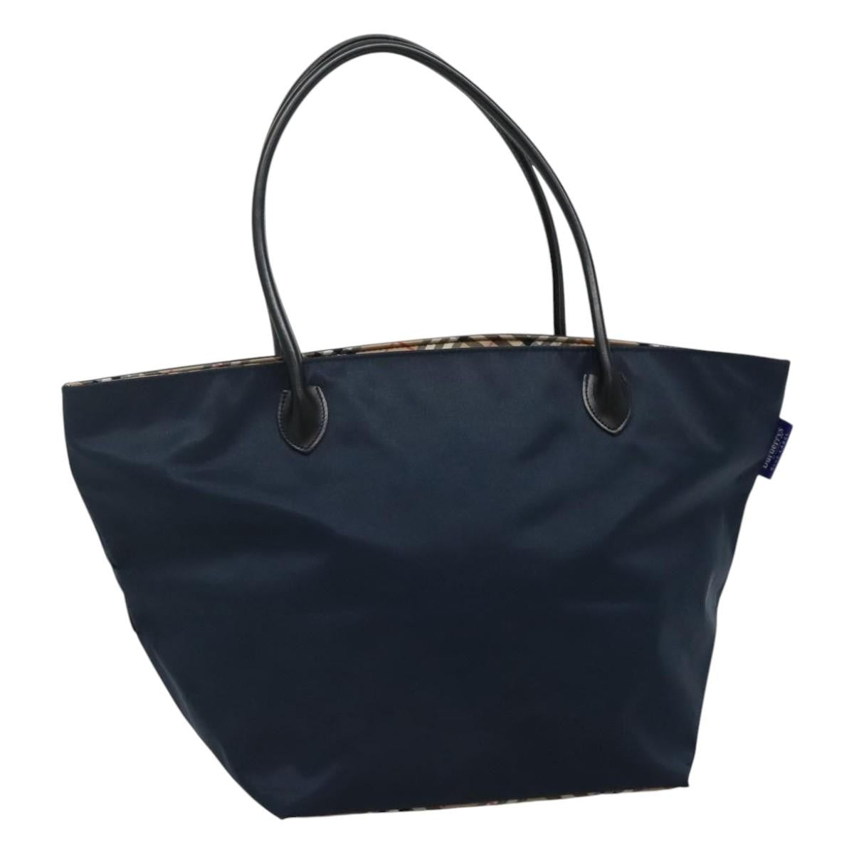 Burberry Nova Check Tote Nylon, NAVY, NYLON, Tote bag
