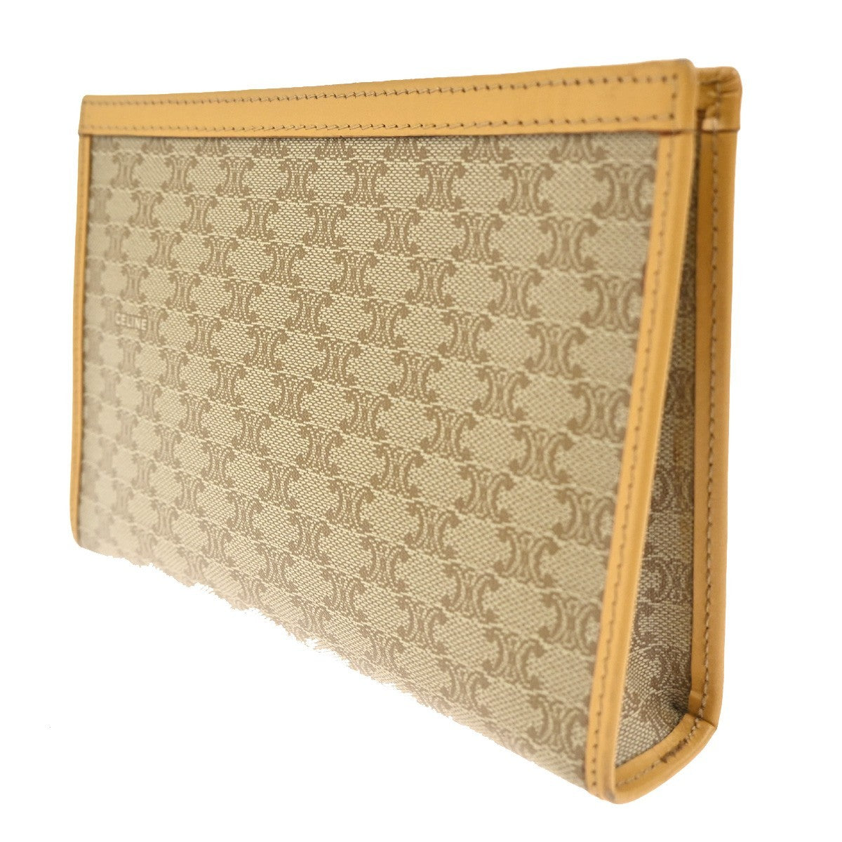 Celine C Macadam Pouch Canvas, BEIGE, PVC, Clutche & pouche