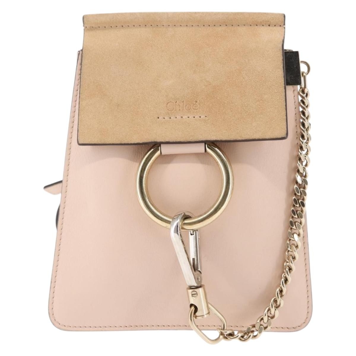 Chloe Faye Bracelet Crossbody Bag Leather and Suede, PINK, SUEDE, Crossbody bag