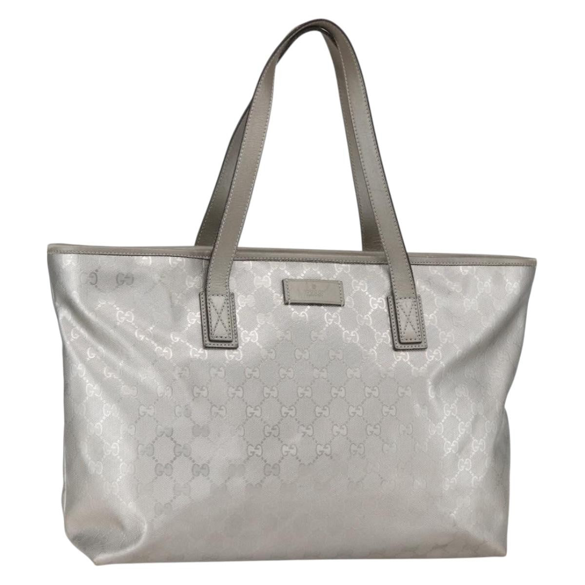 Gucci Plus Tote GG Imprime, SILVER, CANVAS, Tote bag