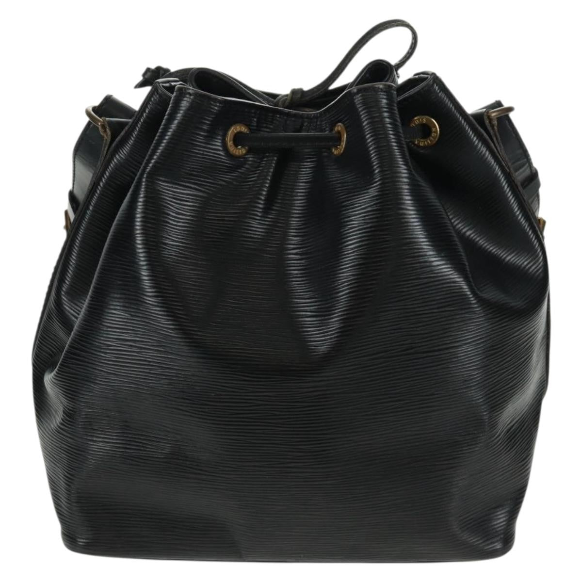 Louis Vuitton Petit Noe Handbag Epi Leather, BLACK, LEATHER, Shoulder bag