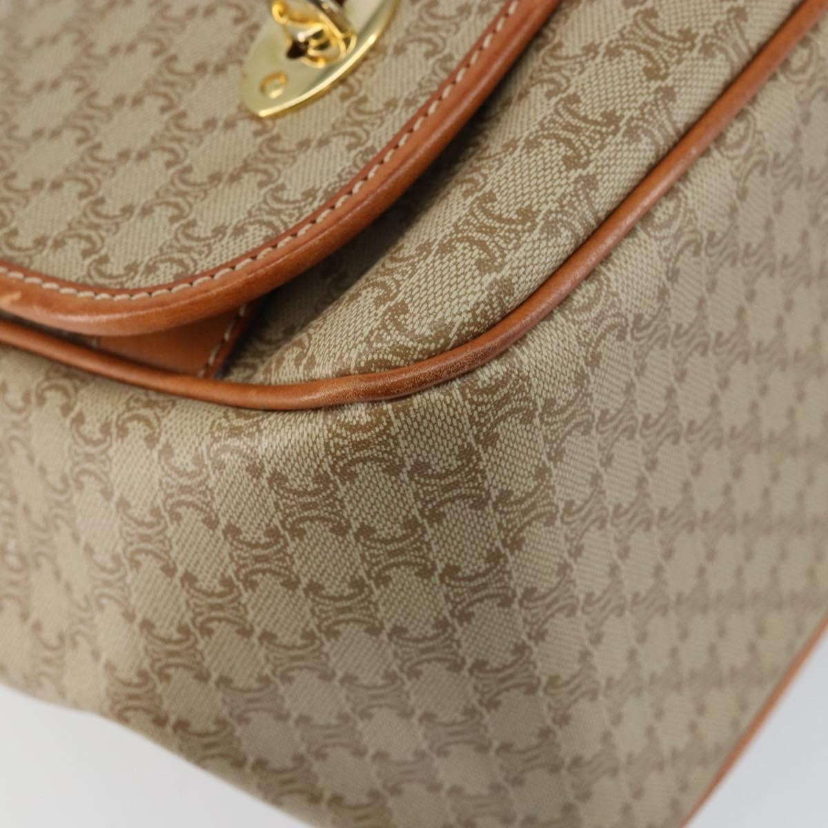 Celine Macadam Shoulder Bag PVC Leather, BEIGE, CANVAS, Shoulder bag