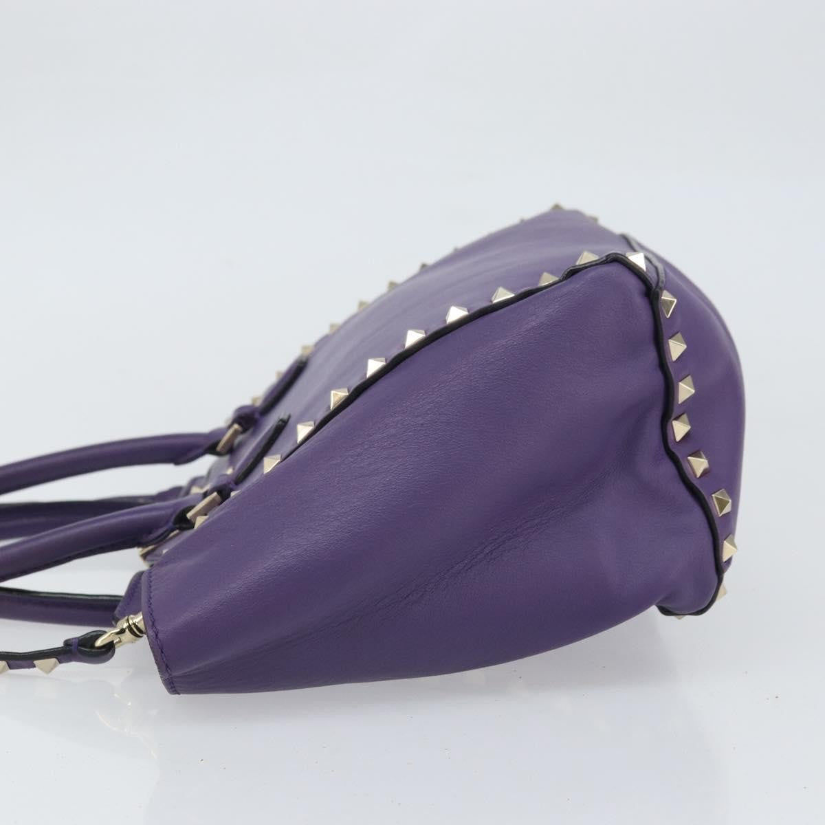Valentino Garavani Rockstud Tote Rigid Leather, PURPLE, LEATHER, Tote bag
