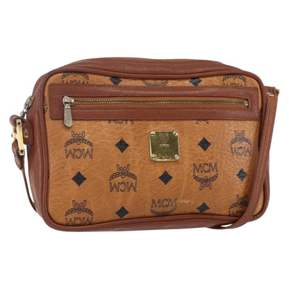 MCM Visetos Shoulder bag Canvas and Leather, BROWN, CANVAS, Shoulder bag