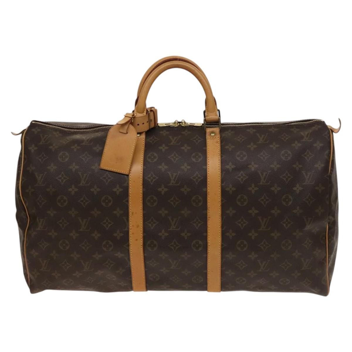 Louis Vuitton Keepall Bag Monogram Canvas, BROWN, CANVAS, Travel bag