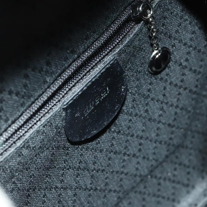 Gucci Vintage Bamboo Backpack Nylon and Patent Leather, BLACK, NYLON, Backpack