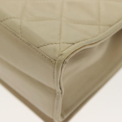 Chanel Vintage CC Full Flap Bag Quilted Lambskin, BEIGE, LEATHER, Shoulder bag