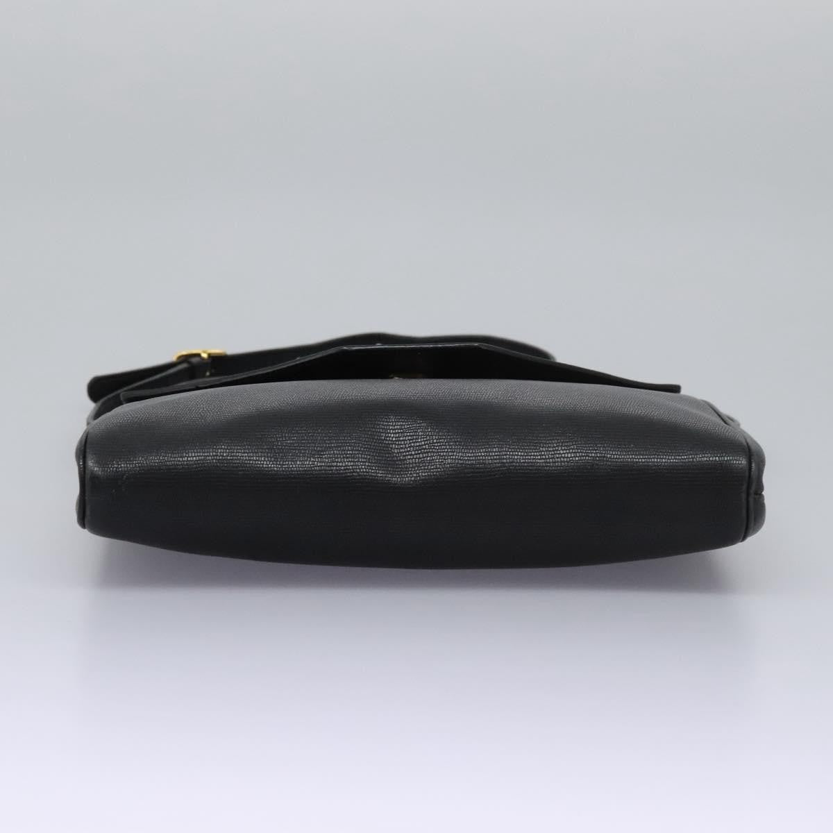 Celine Vintage Circle Logo Crossbody Bag Leather, BLACK, LEATHER, Crossbody bag
