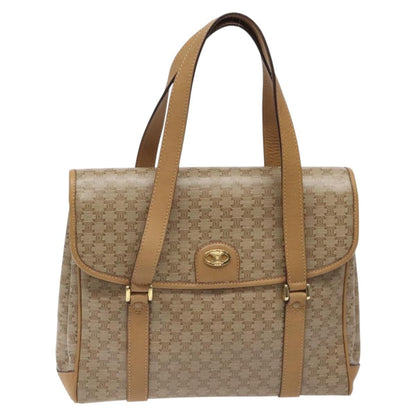 Celine Vintage Macadam Handbag Canvas and Leather, Beige, Canvas, Handbag