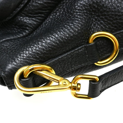 Prada Vintage Handbag Leather, Black, Leather, Handbag