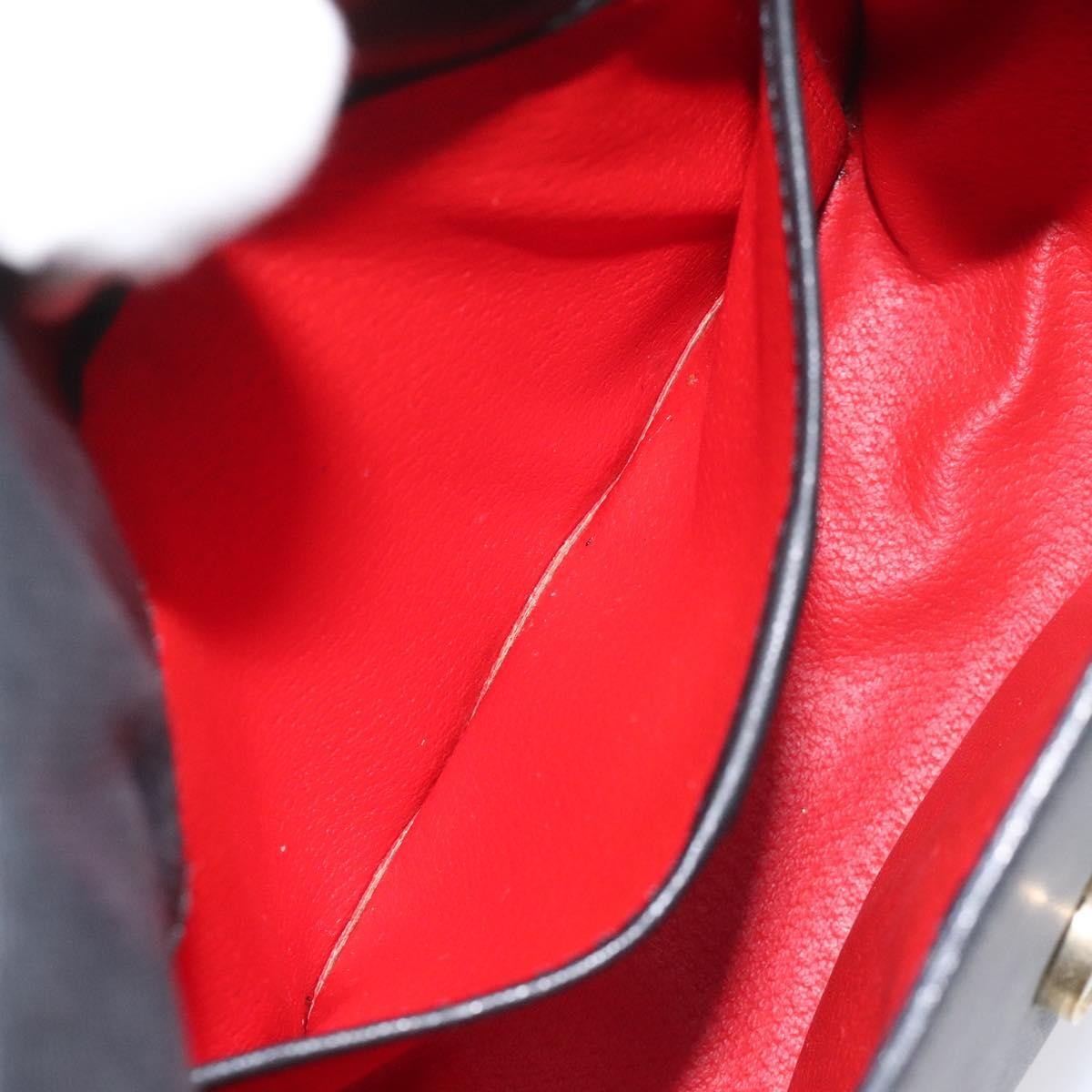 Celine Vintage Circle Logo Crossbody Bag Leather, BLACK, LEATHER, Shoulder bag