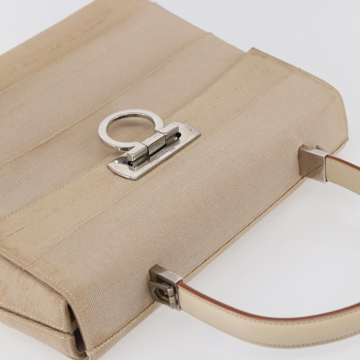 Salvatore Ferragamo Vintage Gancini Cage Top Handle Bag Canvas, BEIGE, CANVAS, Bag