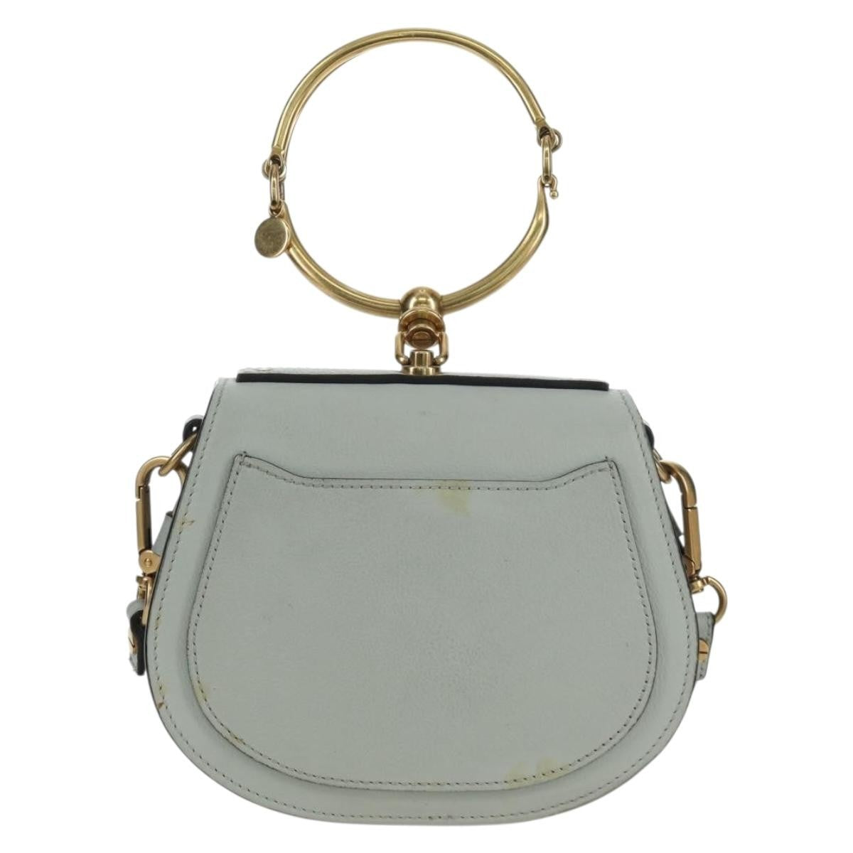 Chloe Nile Crossbody Bag Leather, GRAY, LEATHER, Shoulder bag