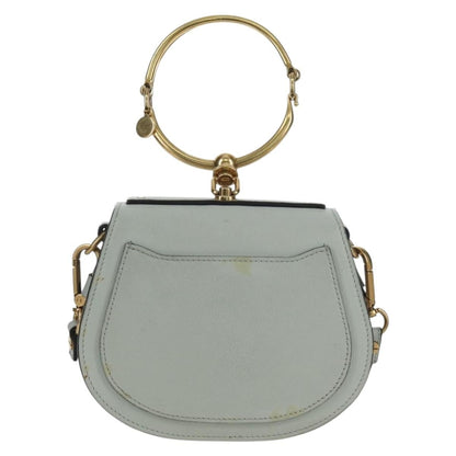 Chloe Nile Crossbody Bag Leather, GRAY, LEATHER, Shoulder bag
