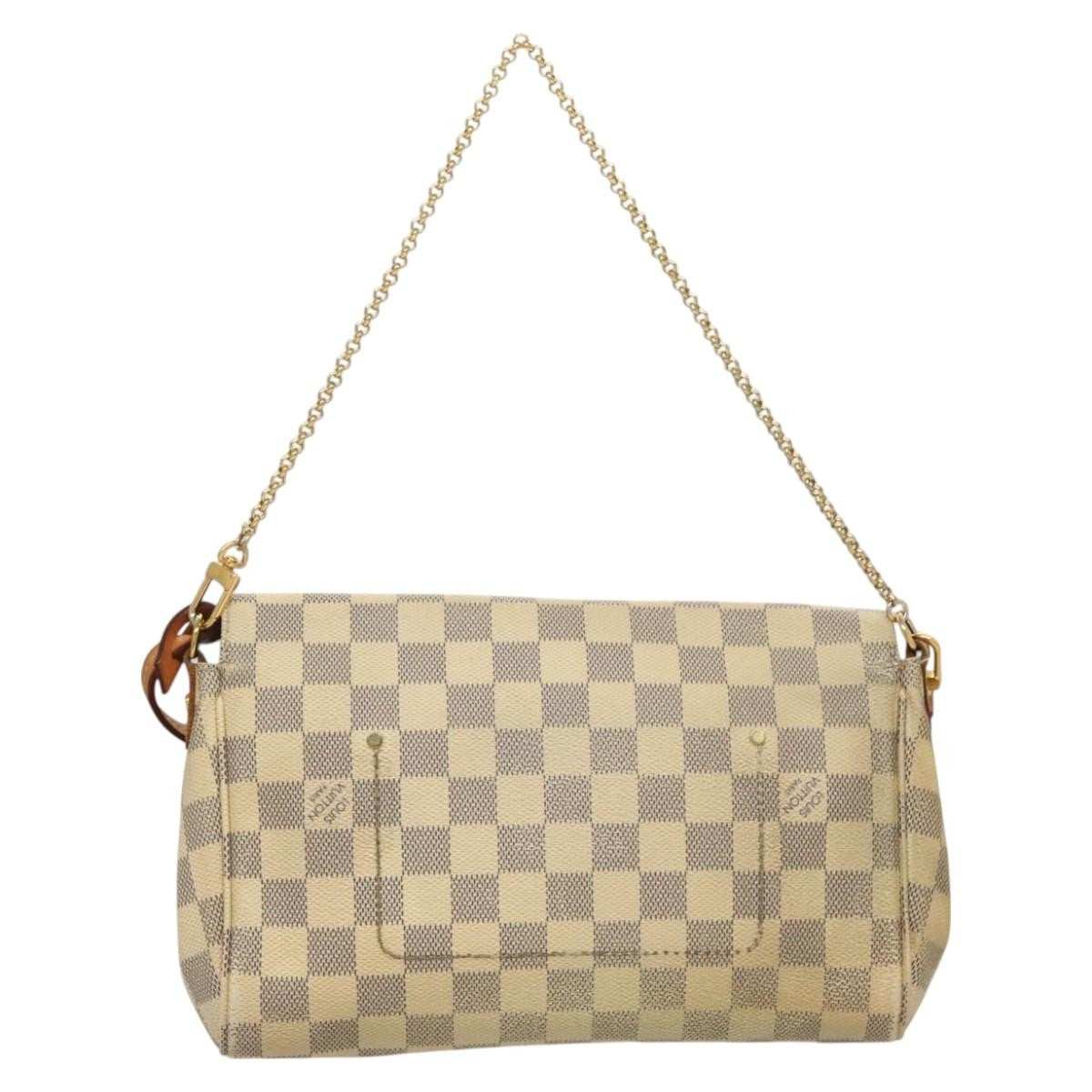 Louis Vuitton Favorite Handbag Damier, WHITE, CANVAS, Handbag