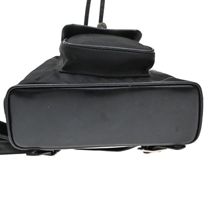 Gucci Vintage Bamboo Backpack Nylon and Patent Leather, BLACK, NYLON, Backpack