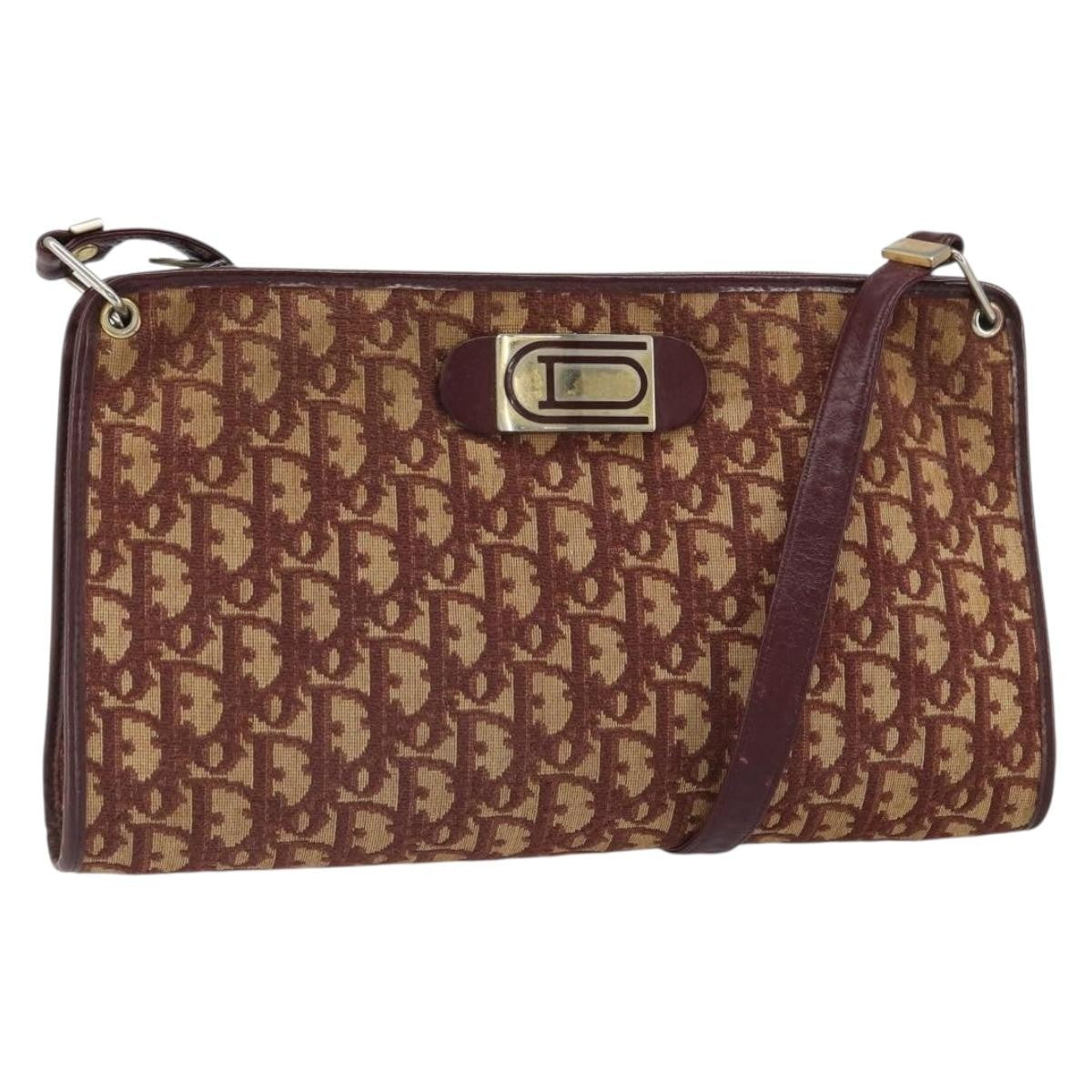 Christian Dior Vintage Trotter Shoulder Bag Canvas, RED, CANVAS, Shoulder bag