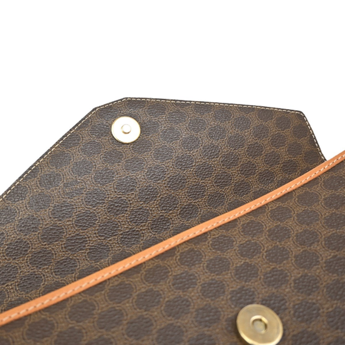 Celine Macadam Pochette Classic, BROWN, LEATHER, Clutche & pouche