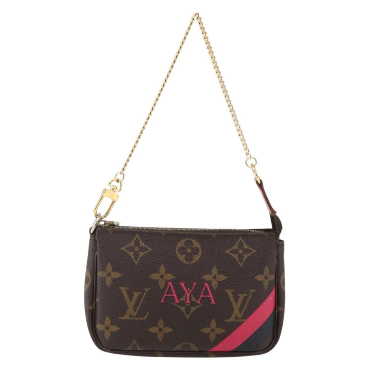 Louis Vuitton Mini pochette accessoires Canvas, BROWN, CANVAS, Clutche & pouche