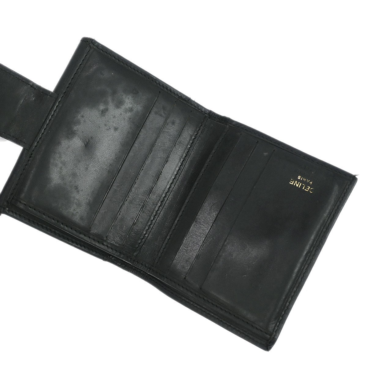Celine Vintage Bifold Wallet Macadam Coated Canvas, BLACK, PVC, Wallets