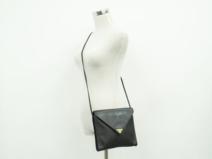 Saint Laurent Vintage Shoulder Bag Leather, BLACK, LEATHER, Shoulder bag