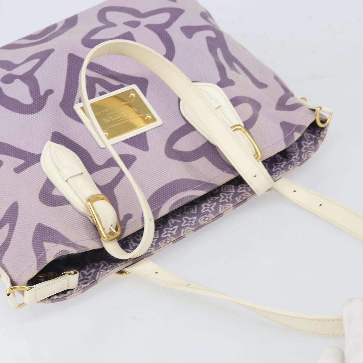 Louis Vuitton Tahitienne Cabas Canvas, PURPLE, CANVAS, Tote bag