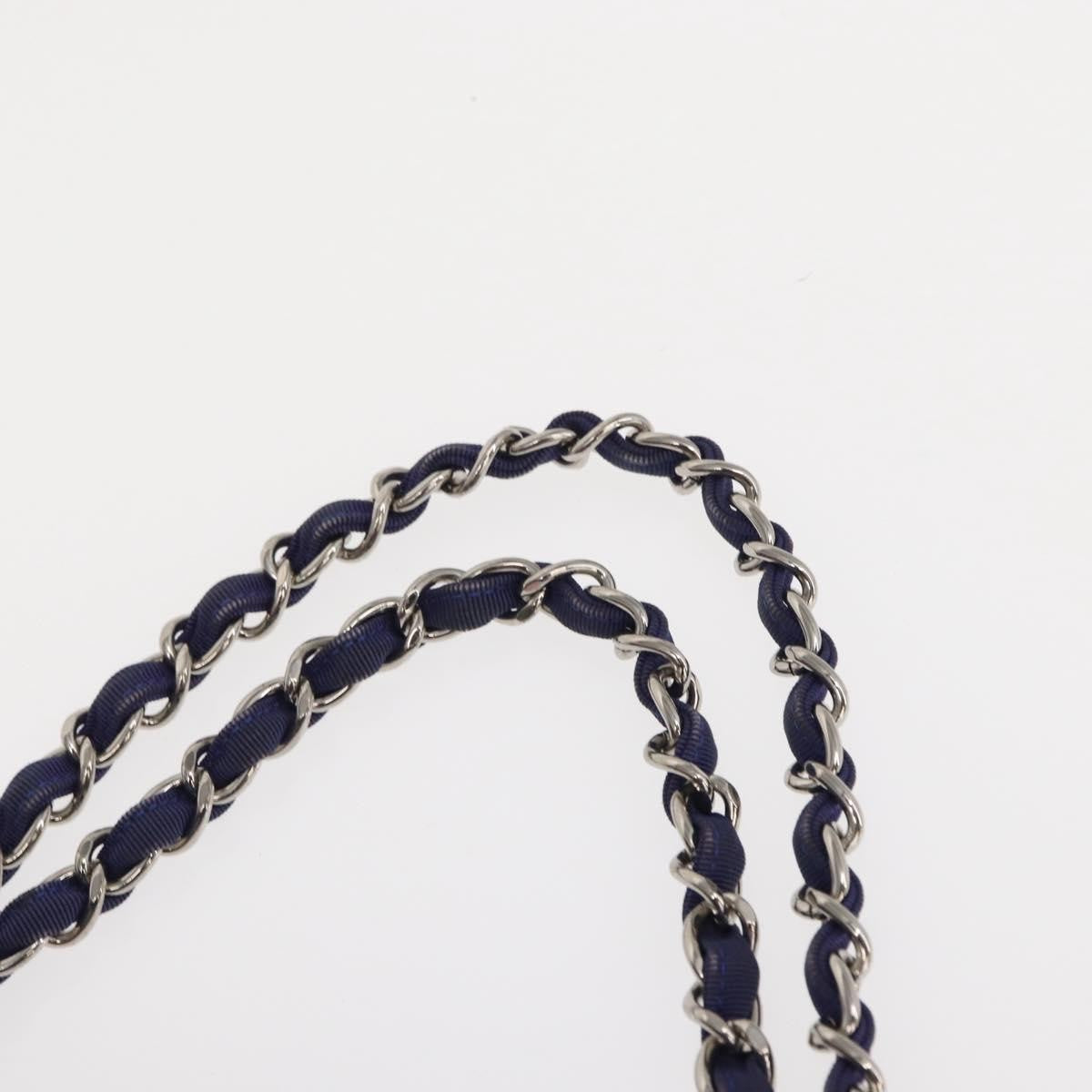 Chanel Mariniere Chain Tote Striped Canvas, NAVY, CANVAS, Tote bag