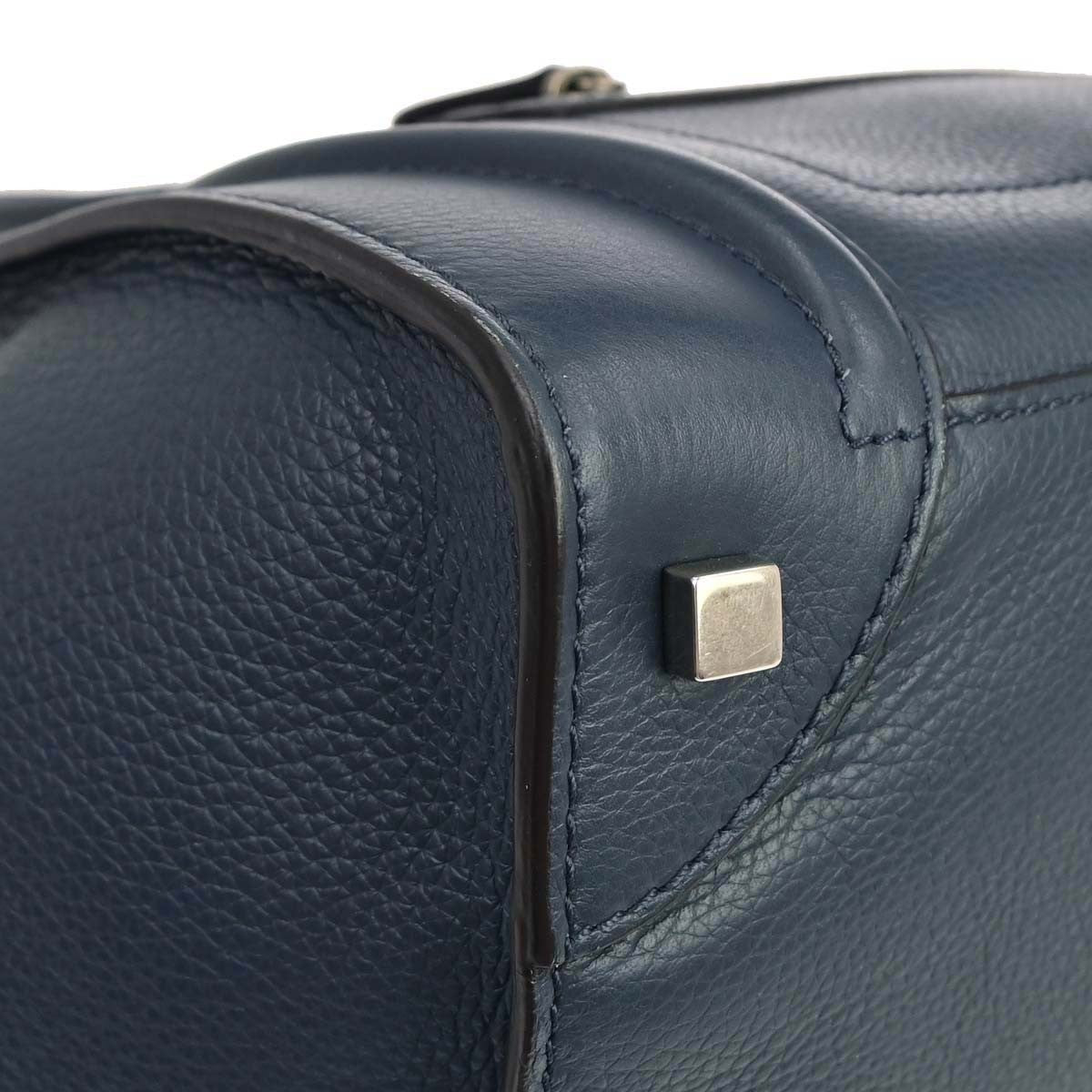 Celine Luggage Bag Grainy Leather, Navy, Leather, Handbag